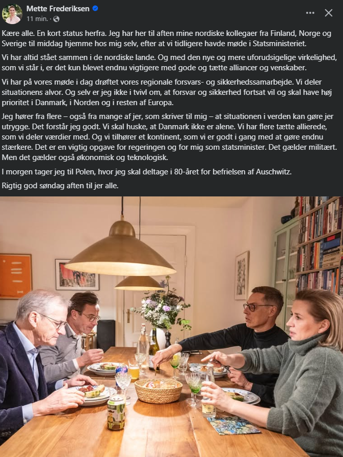 NORDIC PRIME MINISTERS UNITE AGAINST HITLER-PRAISING FELON DONALD TRUMP, who recently repeated his terror threats against Denmark — a NATO member. USA is history’s first country to threaten Western Europe with military invasion since Hitler’s Nazi Germany [Danish article, use a browser extension for instant translation] 🇳🇴🇫🇮🇸🇪🇩🇰