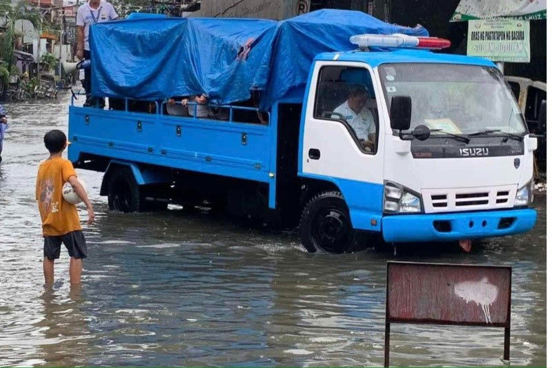 This July 23, 2024 photo shows a flooded area in Malabon City.