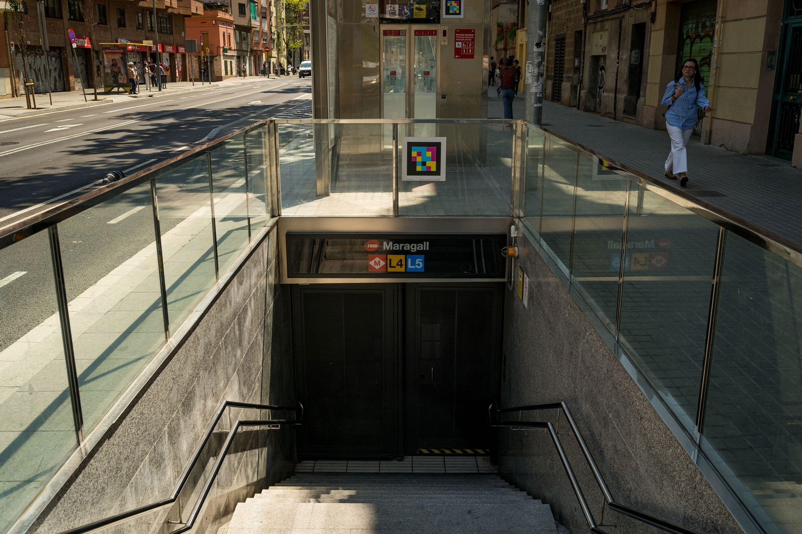  A closed subway station is seen in the city center. 