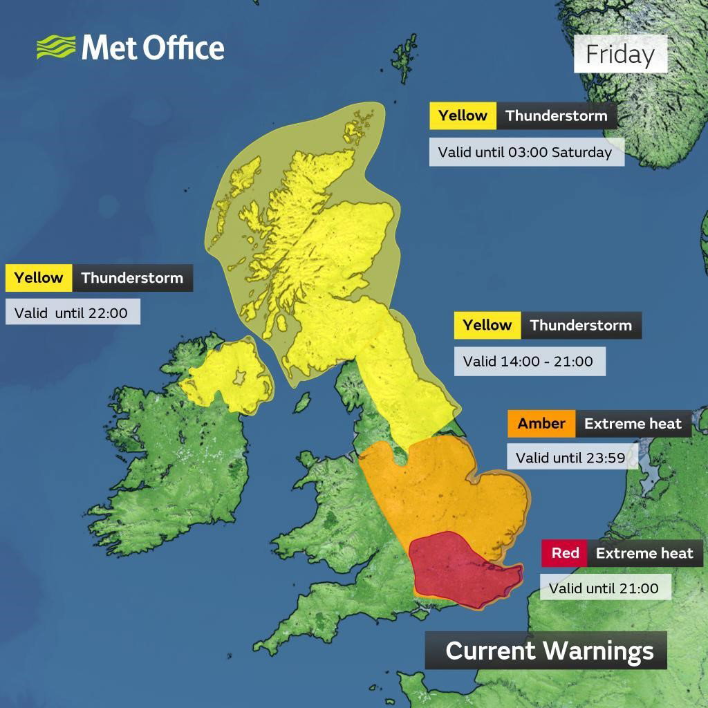 Live Red weather warning for extreme heat comes into force as ...