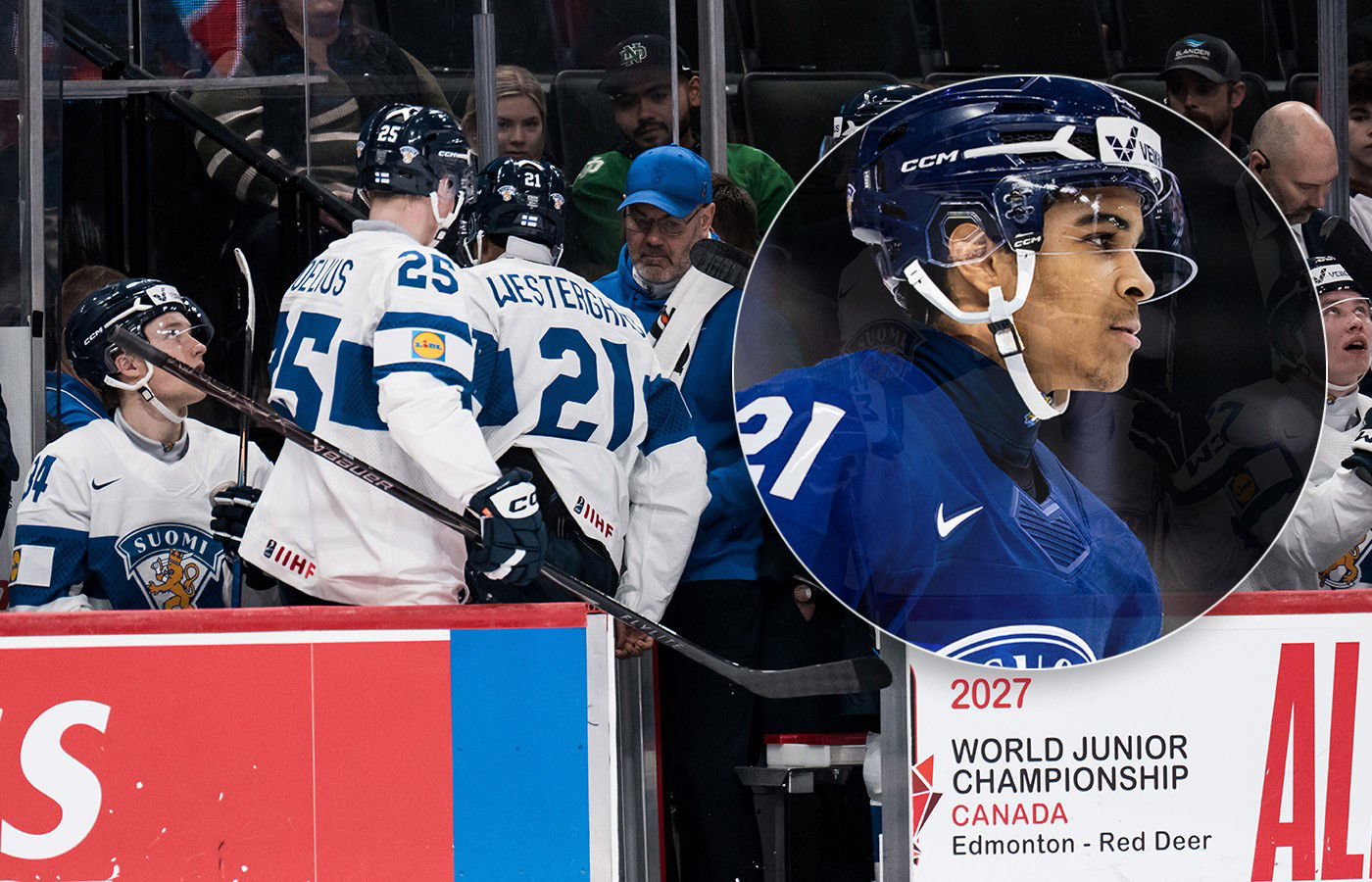 Max Westergård kliver av i bronsmatchen.