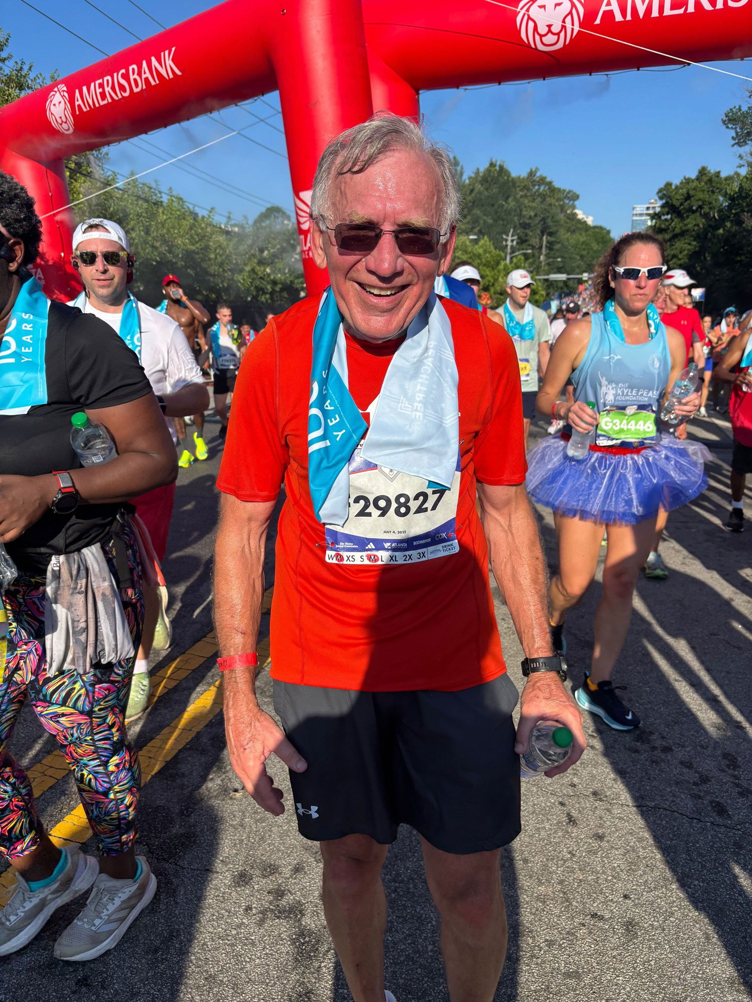 Steve Michael Finishes his 37th Ajc Peachtree Road Race