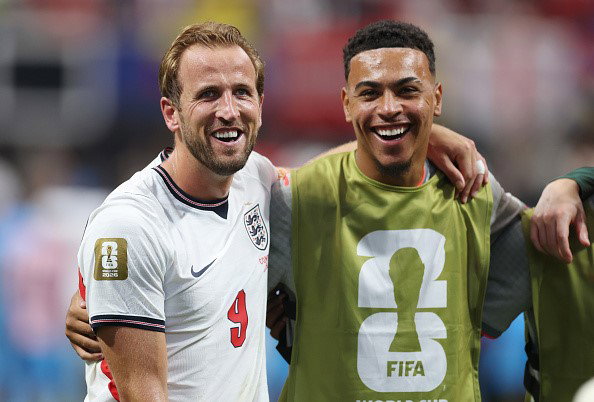 Harry Kane celebrates after the final whistle