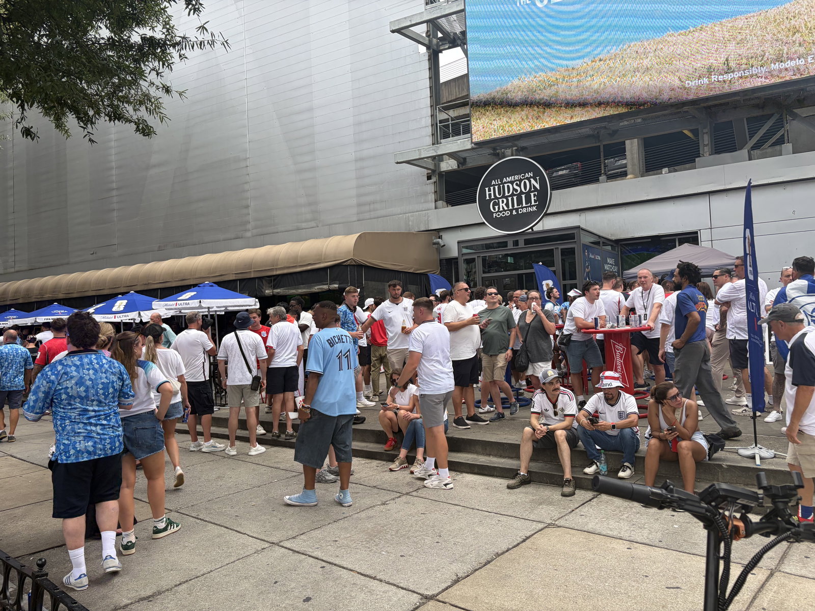 England fans gather after the 2-1 loss to Argentina on Wednesday, July 15, 2026.