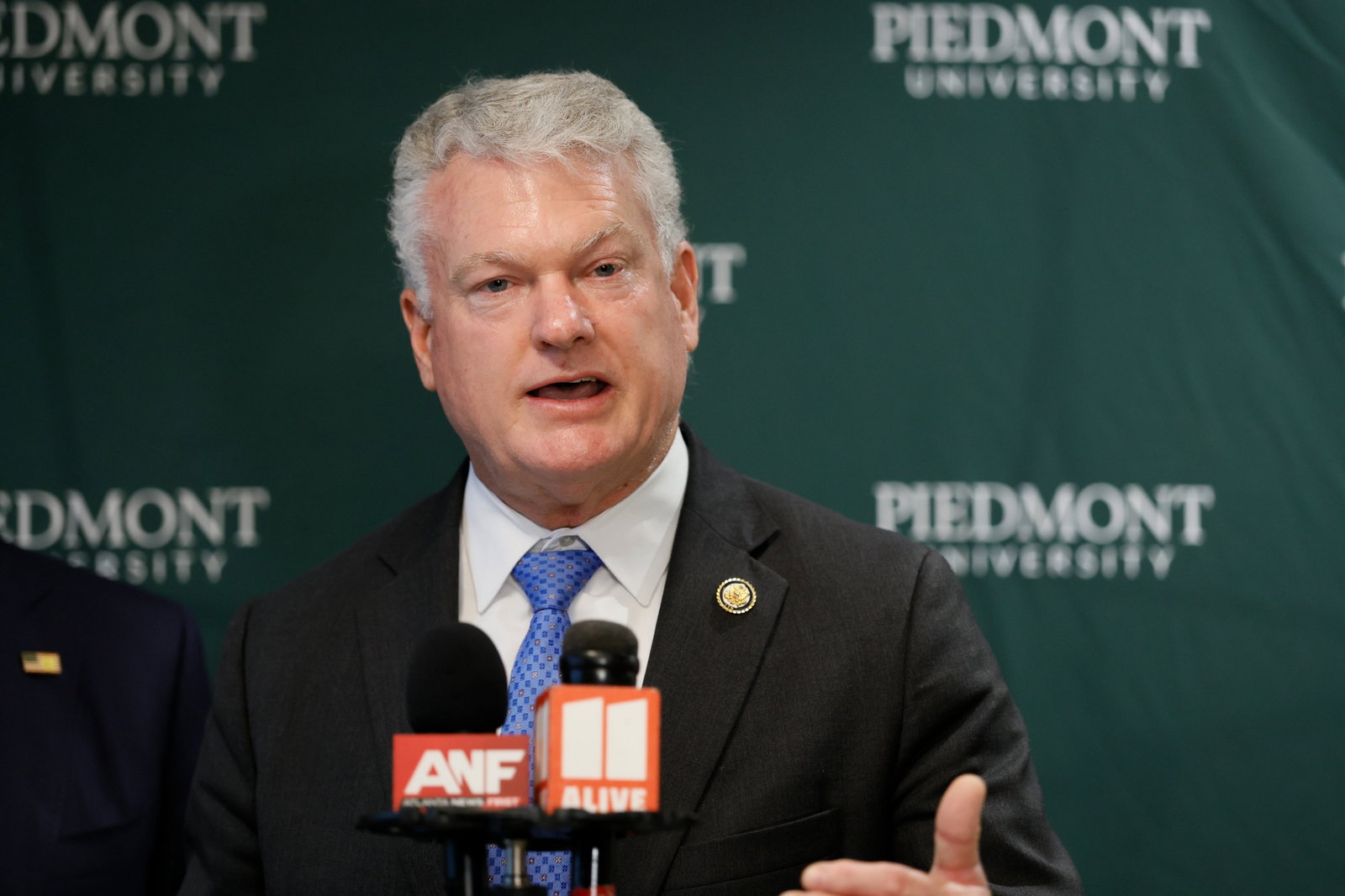 Republican U.S. Senate nominee Mike Collins, seen here at the Georgia Public Broadcasting studio in Atlanta on Tuesday.