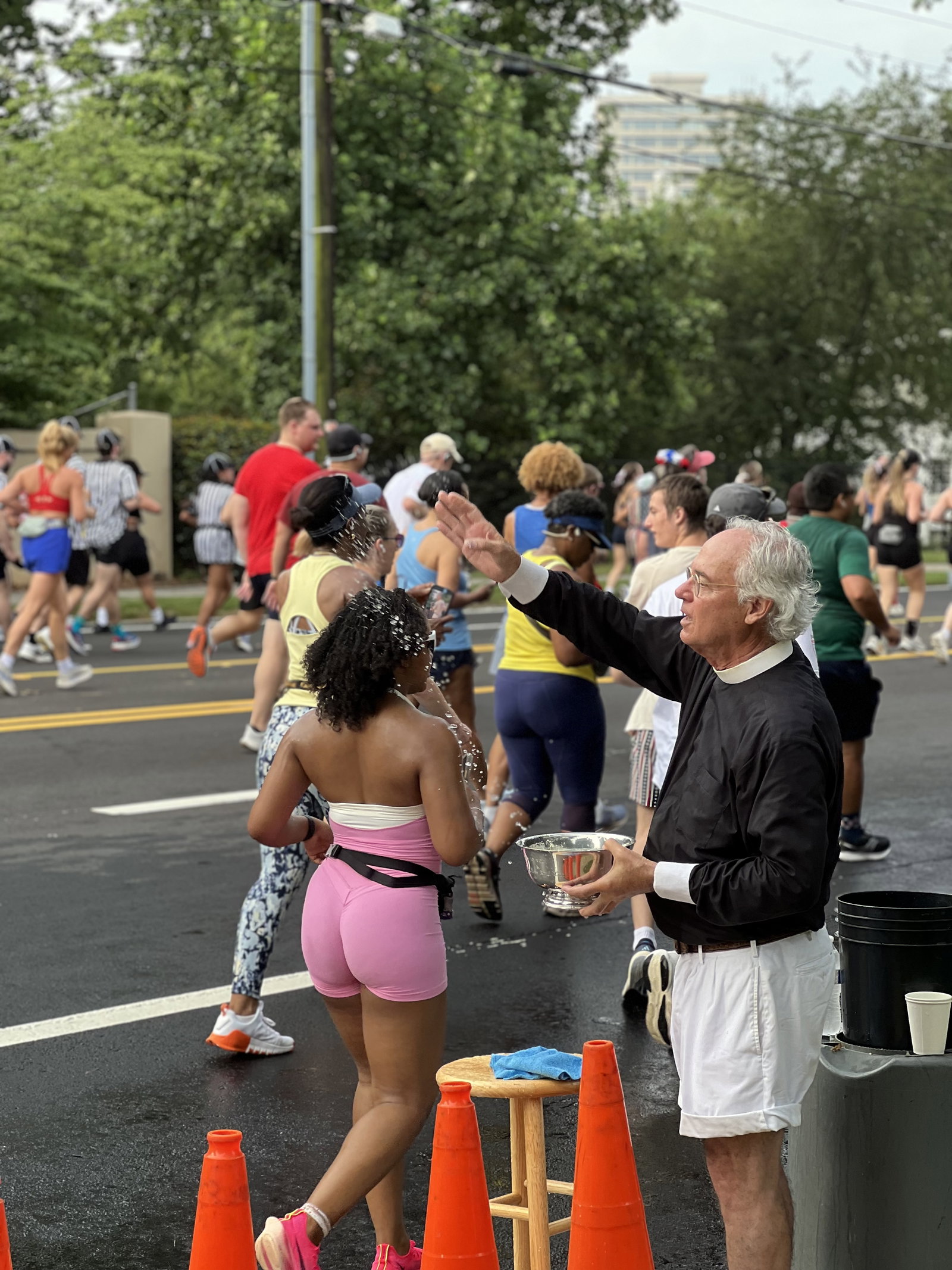 Very Reverend Sam Candler has been blessing Peachtree Road Race runners for 27 years.