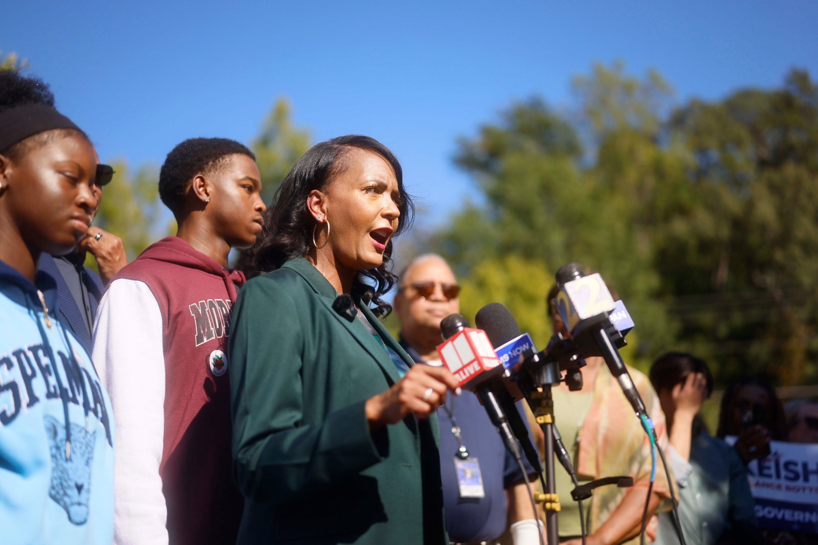 Democratic nominee for governor Keisha Lance Bottoms, seen here after voting during at the City of South Fulton Southwest Arts Center on Wednesday.