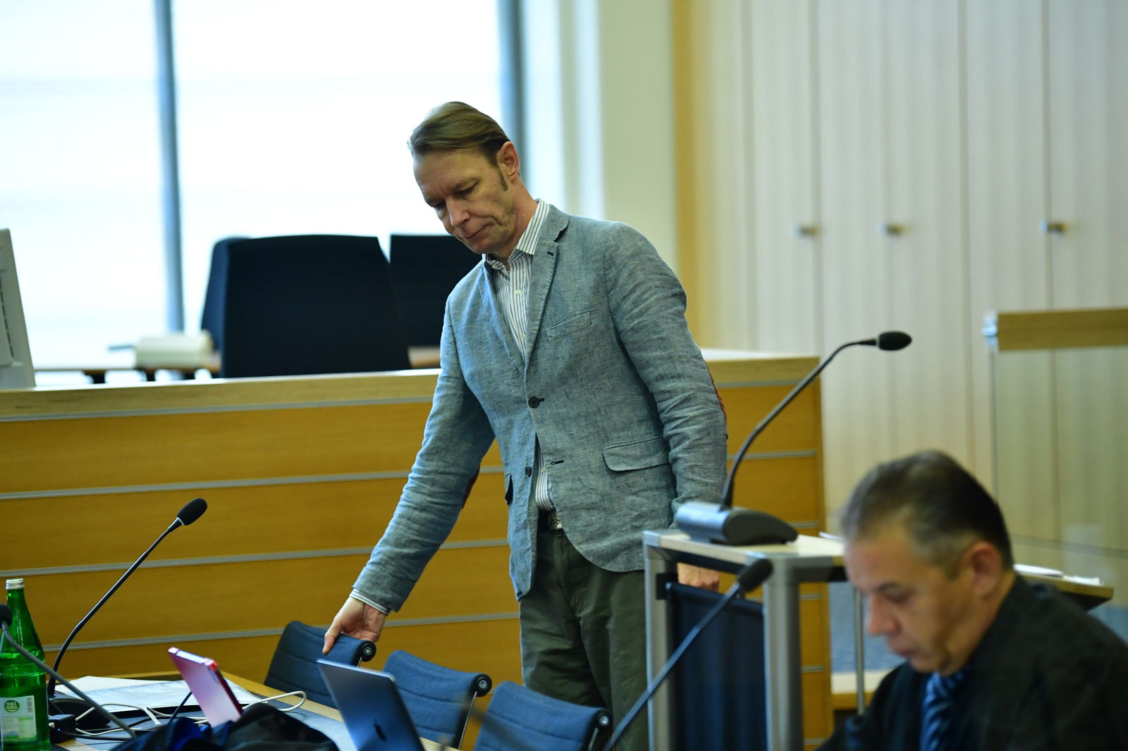 Christian Brueckner arrives at the Landgericht Braunschweig state courthouse for one of the final days of his trial for sex crimes on October 7, 2024